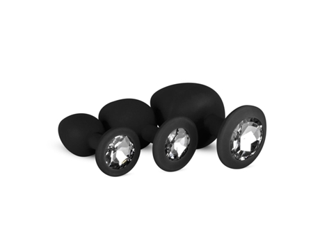 Juego de plugs de silicona con diamante Negro EASYTOYS ANAL COLLECTION