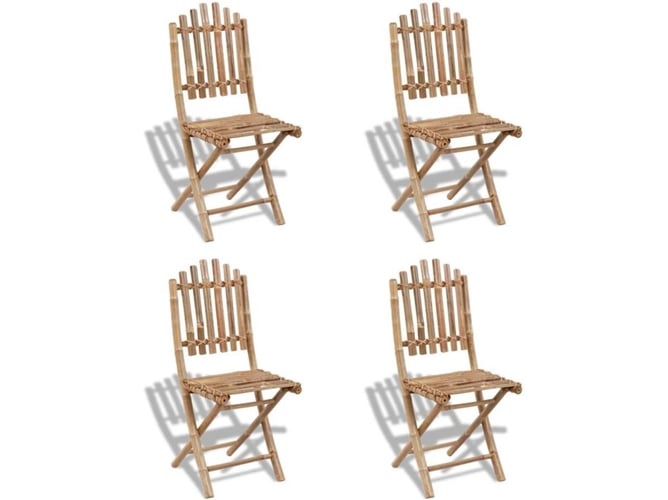 Conjunto 4 Silla Jardin VIDAXL Marrón Madera