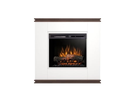 Chimenea LED eléctrica independiente VENA 28' Blanco mate / Roble 103 x 100 x 35.4 OUTINFIRE