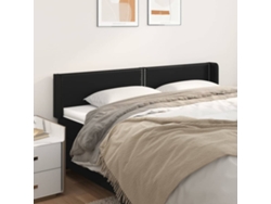 Cabecero De Cuero Sintético Negro 183x16x78/88 Cm