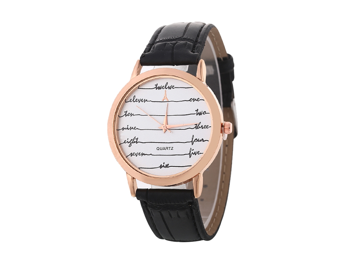 Elegante Reloj De Pulsera De Cuarzo Unisex Para Parejas, Regalo Informal, Color Negro.