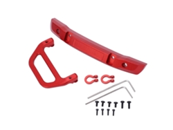 Parachoques delantero de aleación de aluminio 2026 con gancho en U para coche RC Axial 1/24 SCX24, accesorio de repuesto rojo.