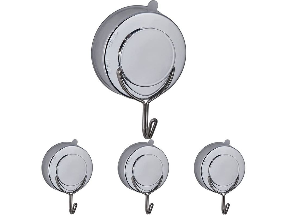 Ganchos De Succión Extraíbles Para Cocina Y Baño, 4 Unidades, No Requieren Perforación, Soportan Hasta 8 Kg.