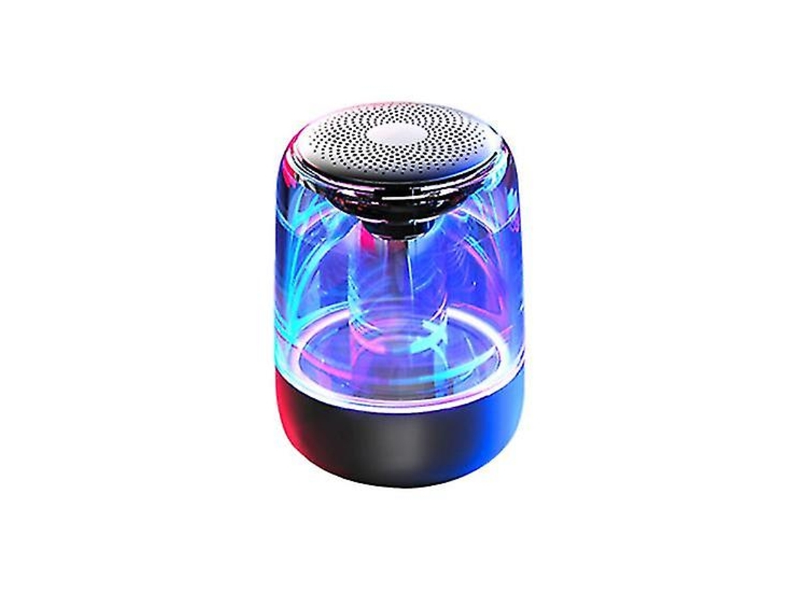 Altavoz Bluetooth inalámbrico portátil campo de sonido envolvente colorido 360 luces Led ajustables negro YEMAESRE