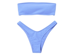 Bikini push up de verano para mujer, moda de color sólido, sexy, espalda abierta con abertura