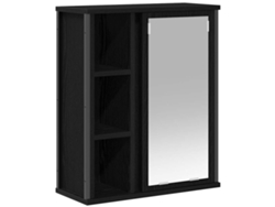 Maison Exclusive - Mueble De Baño De Pared Con Espejo Roble Negro 50x21x60 Cm