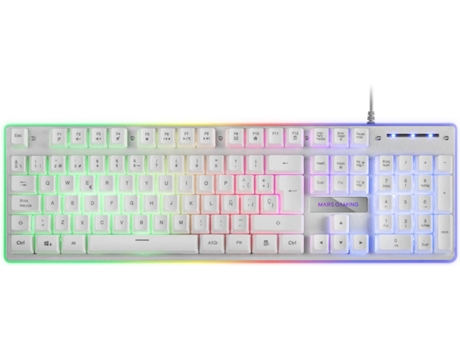 Teclado Gaming MARS GAMING MK220WES (Con Cable - Español - Blanco)