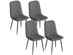 Juego De 4 Sillones De Felpa Con Base De Acero Para Sala De Estar, Color Gris.