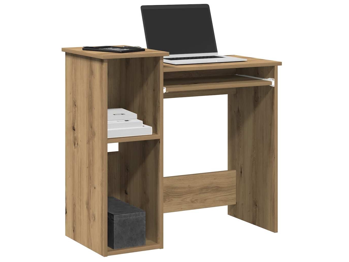 Escritorio | Mesa | Escritorio con estantes fabricado en madera de roble artesanal.