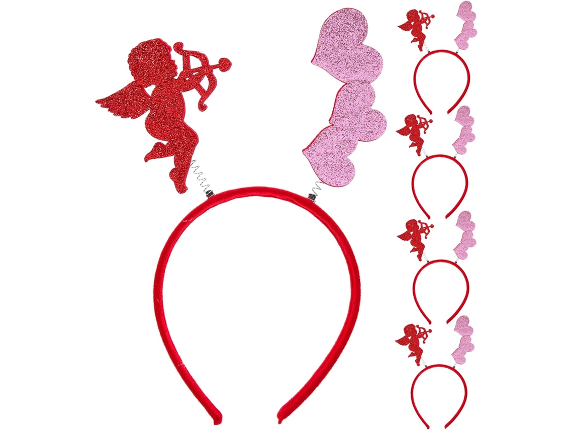 Lot De 4 Serrage, Têtes De Cœur À Paillettes Rouges