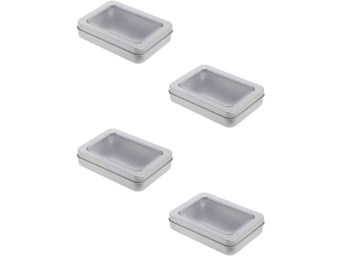 Cajas Almacenamiento Hojalata Transparente 4 Piezas Unidades Flash Usb Objetos Pequeños Seguras Superficie