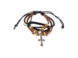 Pulsera Ajustable De Cuero Cruzada Con Cuentas Para Xiaomi Mi Band 5/6