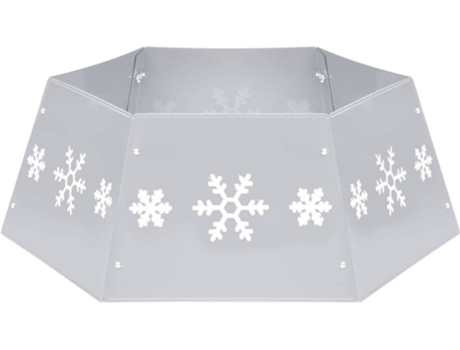 vidaXL Falda del árbol de Navidad plateada y blanca Ø68x25 cm