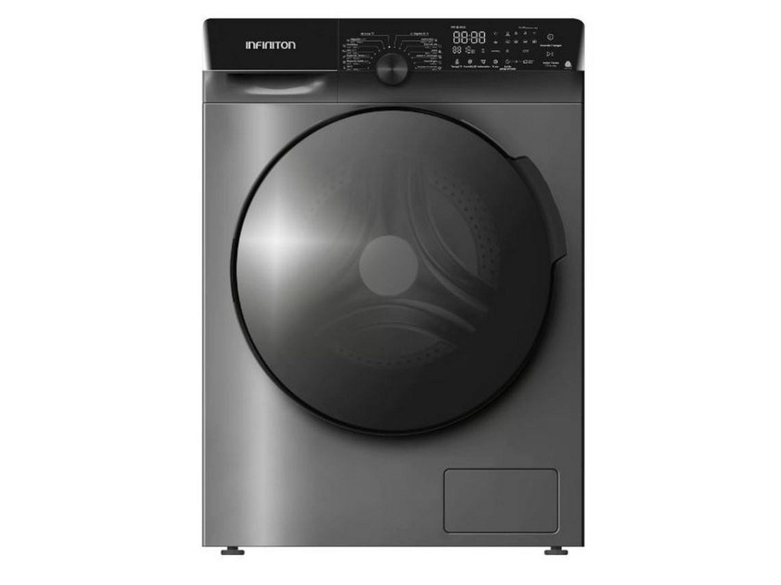 Lavadora de carga frontal Infiniton Wm G124adx, 12 kg, 1400 rpm, 14 programas, acero inoxidable oscuro