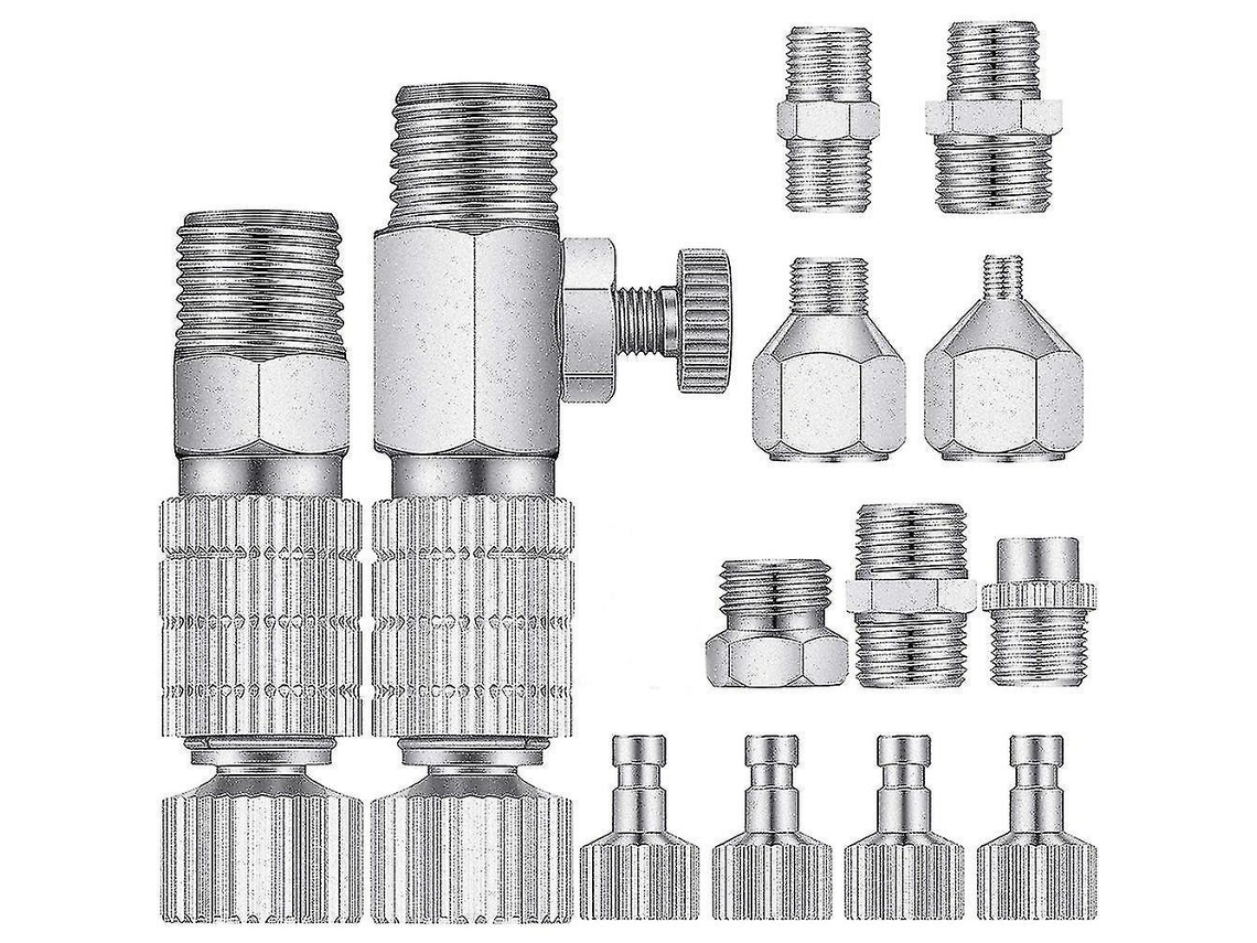 Juego de 15 adaptadores para aerógrafo, con conector de conexión y desconexión rápida. Hengjian