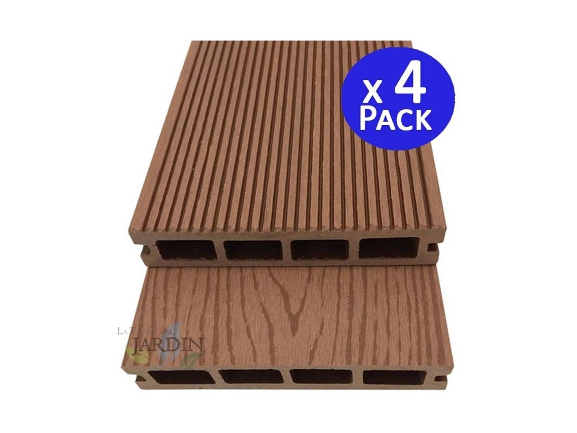 Tablon Jardin Composite 220 X 14,6 X 2,5 Cm Marrón Pack 4 SUINGA