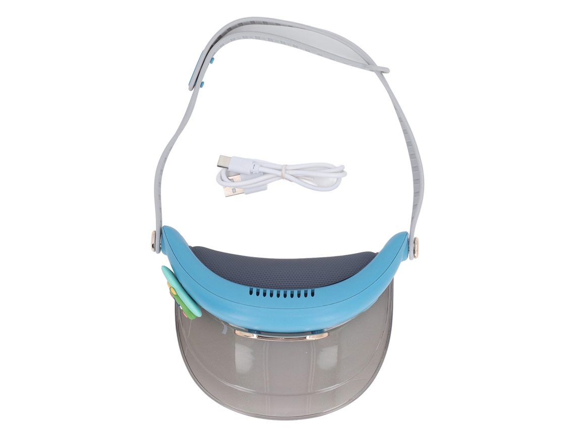 Sombrero De Sol Eléctrico Sin Aspas, Recargable, 3 Velocidades, Para Niños Y Adultos, Playa, Viajes, Senderismo, Azul Cielo.