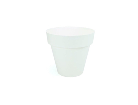 PLASTIKEN TES - Maceta Redonda Clásica Diámetro 18 cm Capacidad 25L Blanco