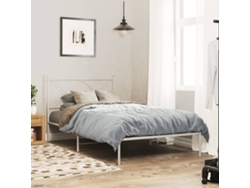 Estructura Cama Sin Colchón Con Cabecero Metal Blanco 100x190cm