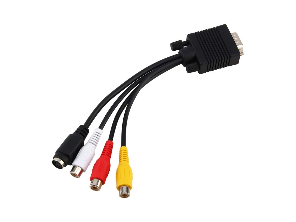 Cable Adaptador Convertidor De Conectores Vga A S-video 3 Rca Av Tv Para Pc/portátil, Portátil, Alta Velocidade, Uso Doméstico