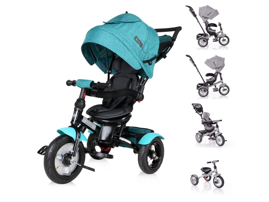 Triciclo Evolutivo Con Capota Y Asiento Reversible Neo Air De Lorelli - Green Luxe