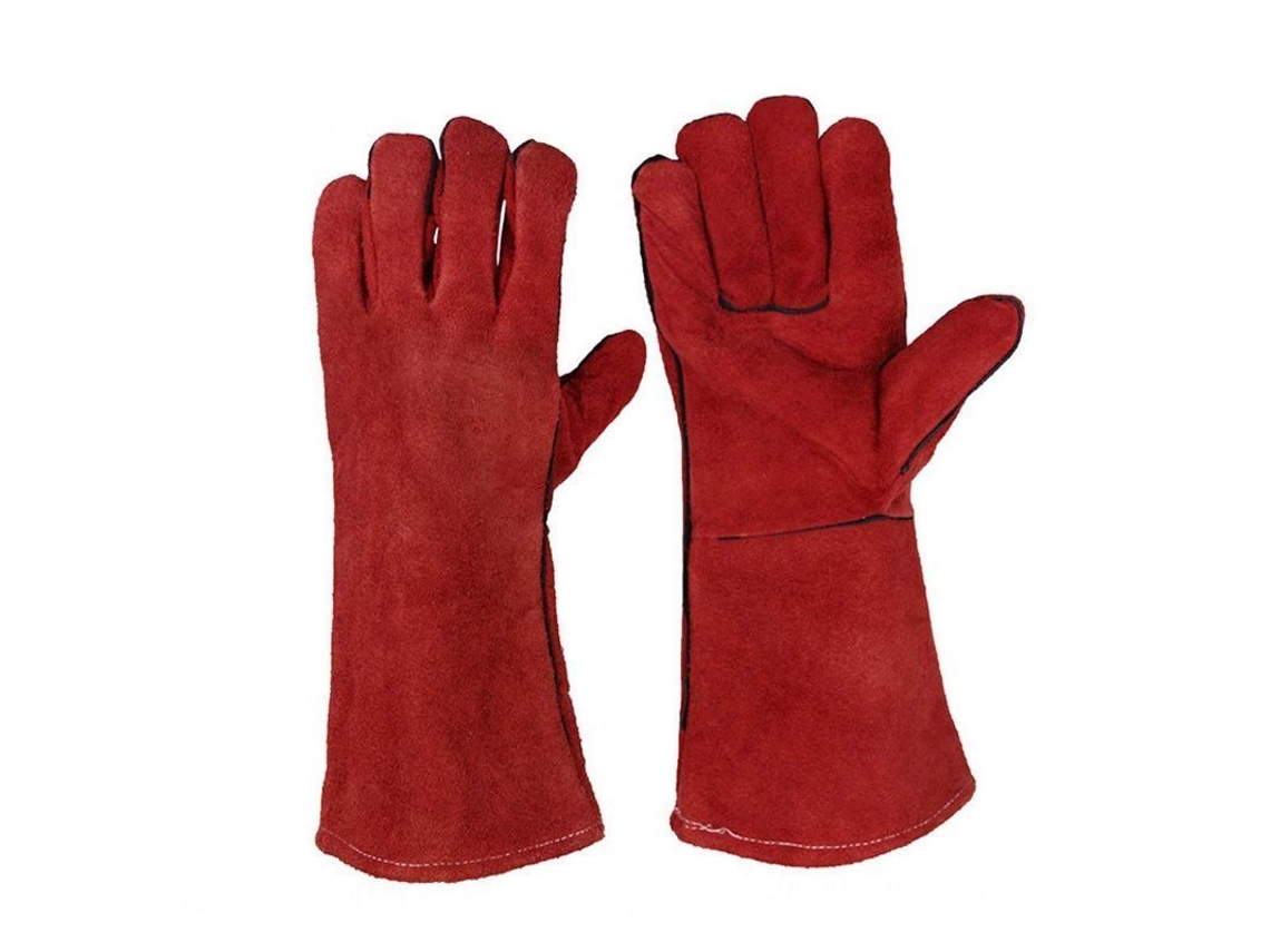 Guantes de cuero resistentes al calor para soldadura, horno, barbacoa, jardinería, para hombres y mujeres.