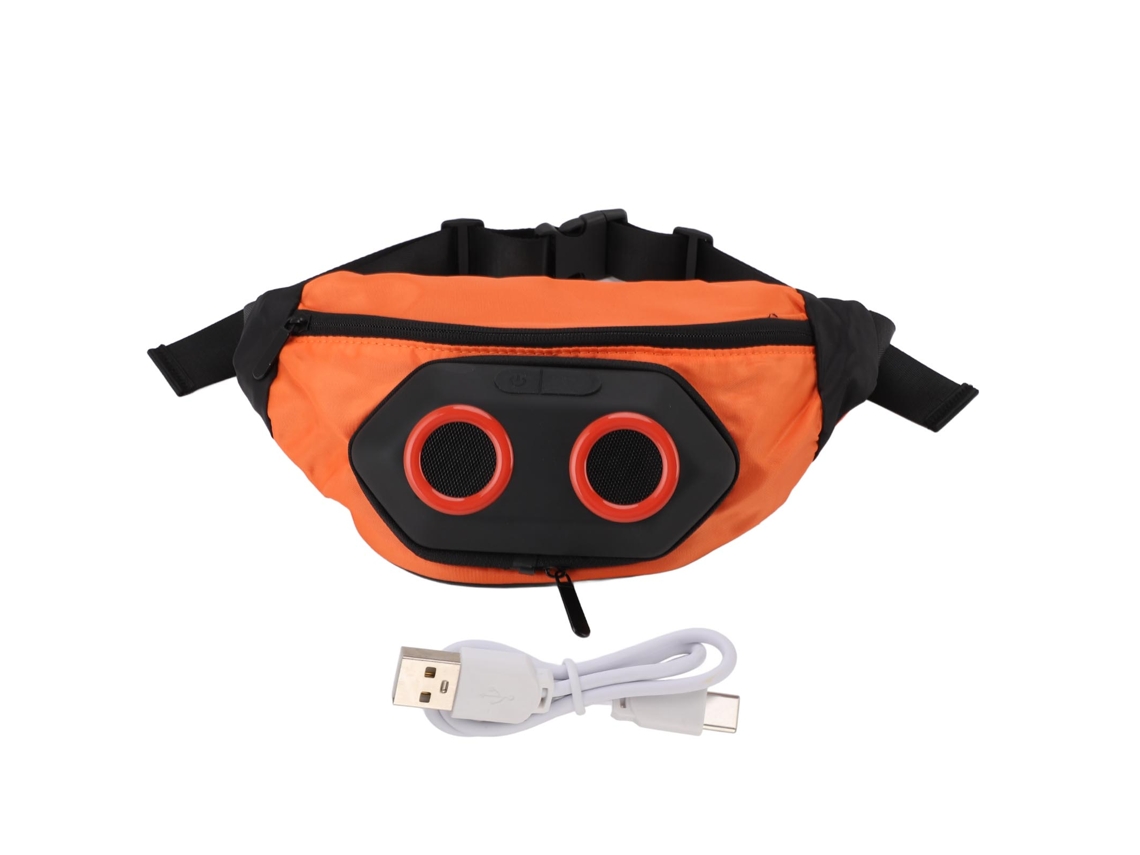 2026 Bolsa Cintura Con Altavoz Bluetooth Impermeable Bolsa Desmontable Sonido Fuerte Para Deportes Al Aire Libre Naranja
