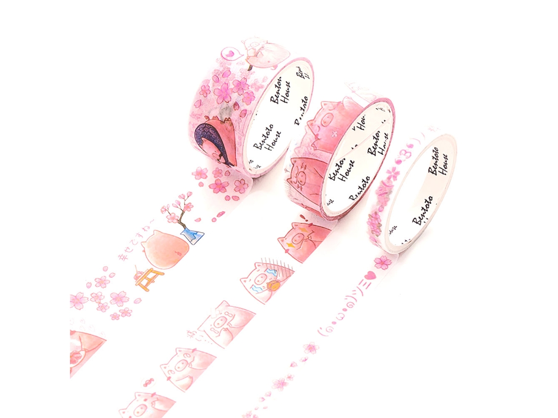3 rollos de 3 metros de cinta de papel washi con lindos patrones de animales para decoración DIY 2