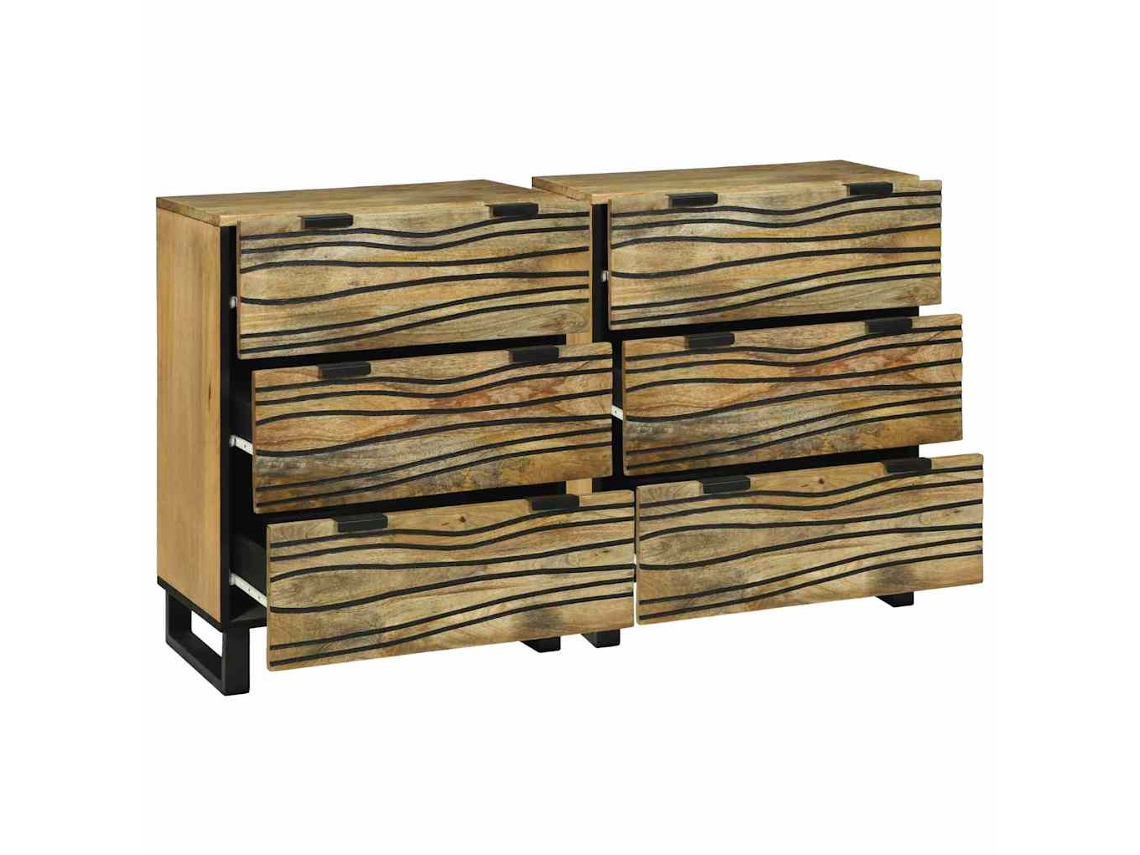 Maison Exclusive - Juego De Aparador 2 Pcs Natural 120 X 33,5 X 75 Cm
