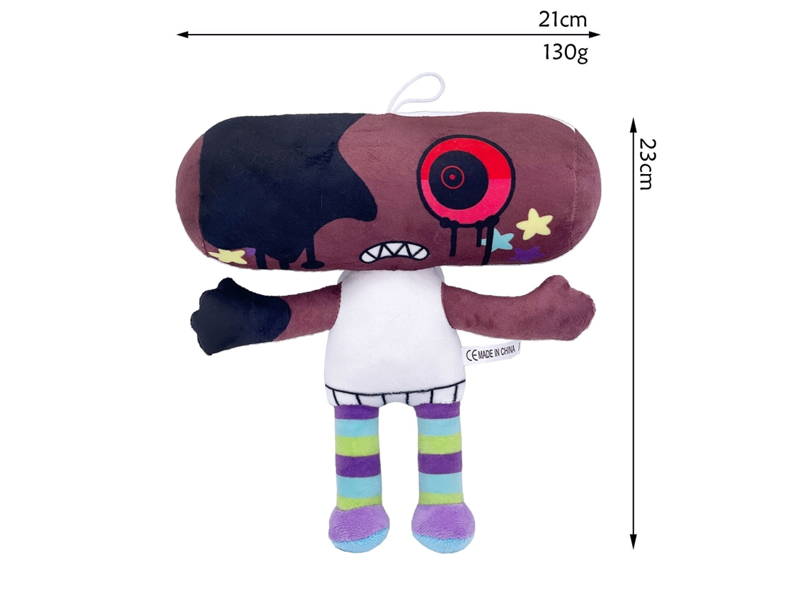 Peluche De Dandy's World, Con Cara Estampada En Color Rojo Vino.