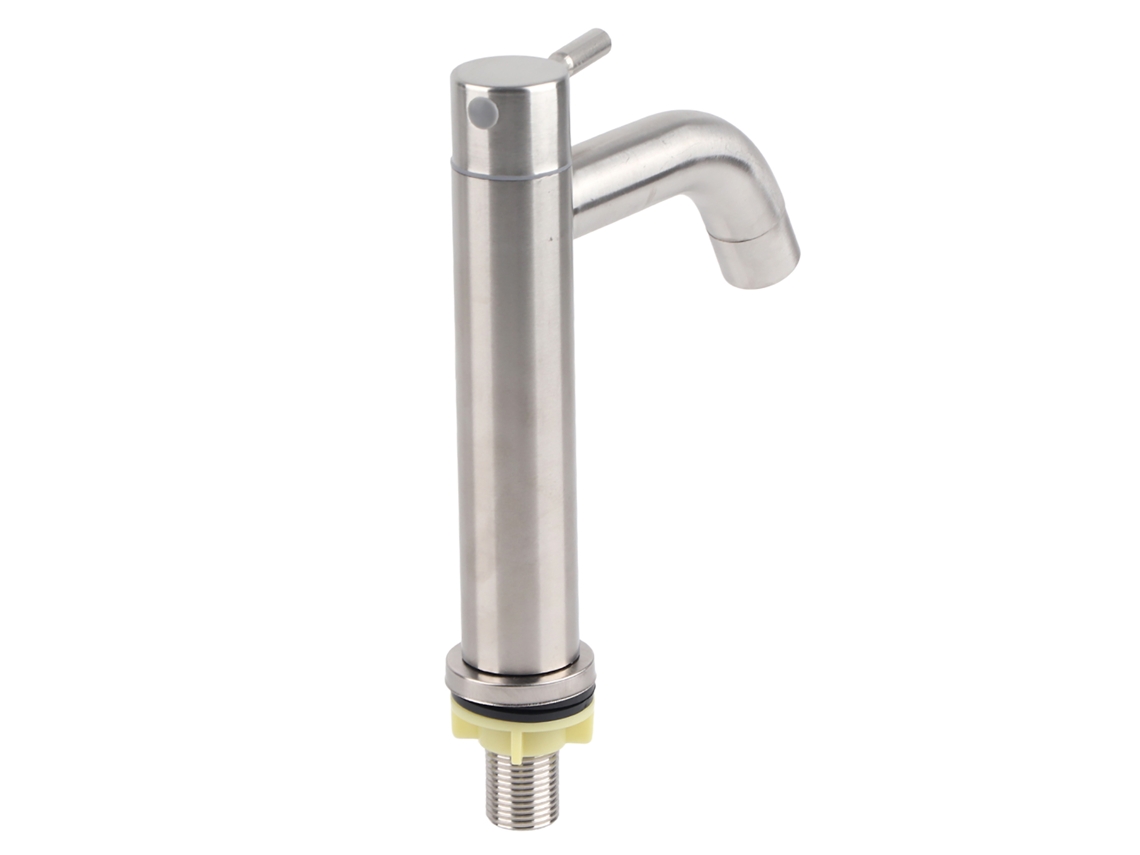 Grifo de acero inoxidable G1/2 para lavabo de baño, sin tubo, con agua fría y caliente