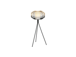Lampara Pie Hierro Algodon Negro 39x39x103cm