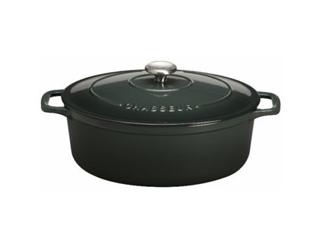 Cazuela ovalada de hierro fundido 29 cm verde alerce PUC 472973 - CHASSEUR