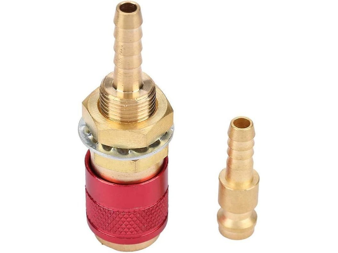 Adaptador Refrigerado Por Agua - Conector Rápido Gas Y Agua M6 Para Pistola De Soldadura Mig Tig Rojo
