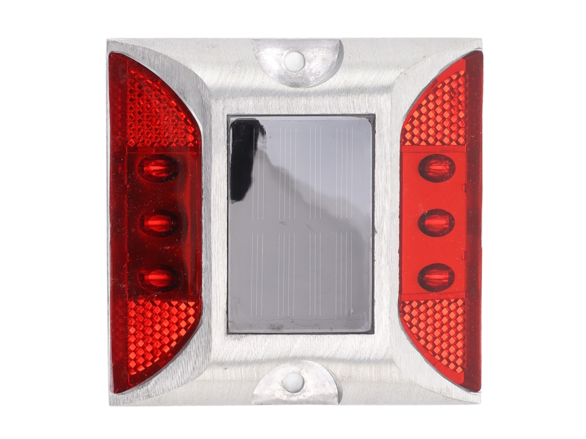 2026-luz De Terraza Solar 6led De Energía Solar Para Entrada De Coche Farola Reflectiva Doble Lado Rojo