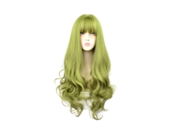 Peluca de cosplay larga verde resistente al calor (71 cm)