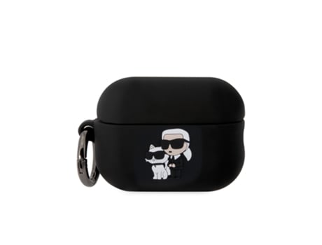KARL LAGERFELD Estuche para Airpods Pro 2 NFT Silicona antigolpes con anilla Negro
