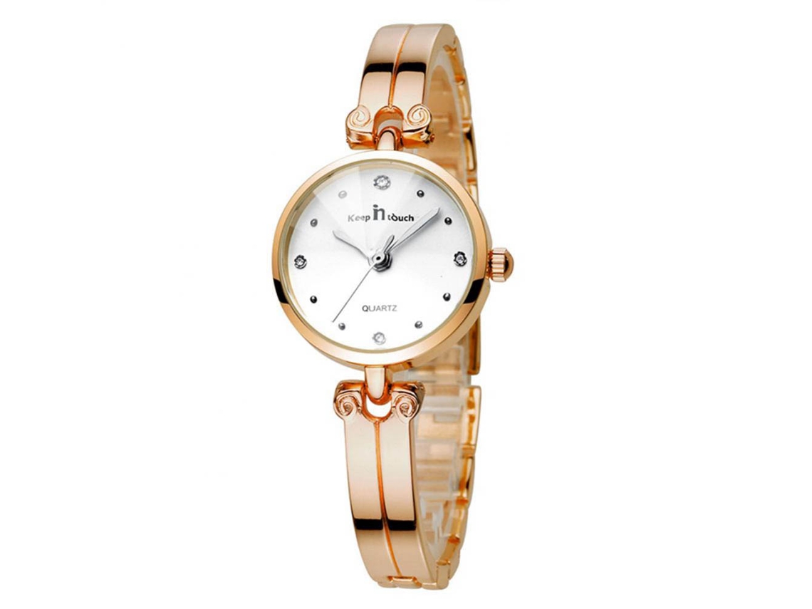 Relógio De Pulso Simples De Liga De Aço Com Mostrador Redondo Quartz Feminino Fashion (preto)