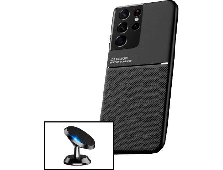 Carcasa + Soporte Magnético Samsung Galaxy S21 Ultra 5G PHONECARE Magnetic Lux Negro