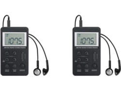 2 Receptores De Radio Digitales Estéreo Portátiles De Doble Banda Fm/am Con Pantalla