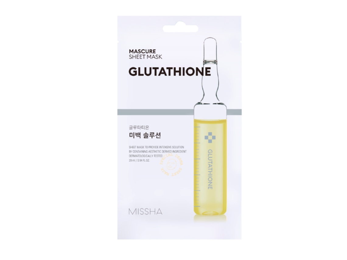 Mascarilla facial iluminadora con solución blanqueadora - Glutatión