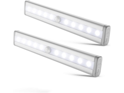 2 Peças Luz Noturna Led com Sensor de Movimento Modelo B1 Branco Quente Versão com Bateria
