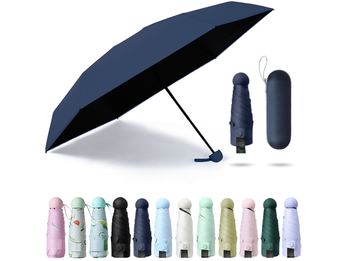 Sombrilla De Sol Plegable Ultraligera Con 6 Varillas, Protección Uv, Mini Sombrilla De Viaje Portátil Para Mujer.
