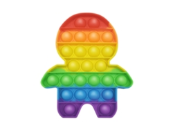 Juguete sensorial de silicona, burbujas arcoiris, 12 cm, modelo F