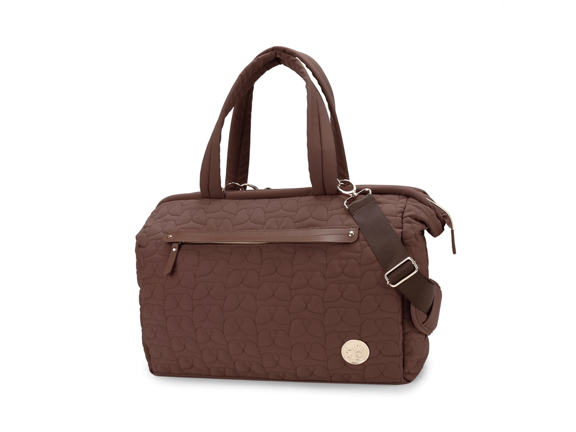 Bolsa de pañales acolchada de gran capacidad para mamás y bebés, ideal para usar al aire libre y en cochecitos. Marrón oscuro Yunzii