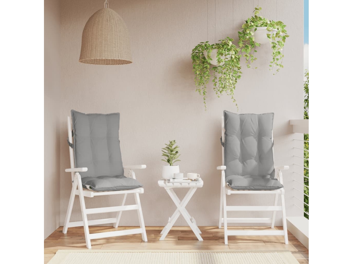 Cojines para silla con respaldo alto, 2 unidades, tela Oxford gris, Dkd Home Decor