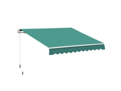 Toldo mural con brazo articulado, aluminio y poliéster, 295x245 cm, verde.