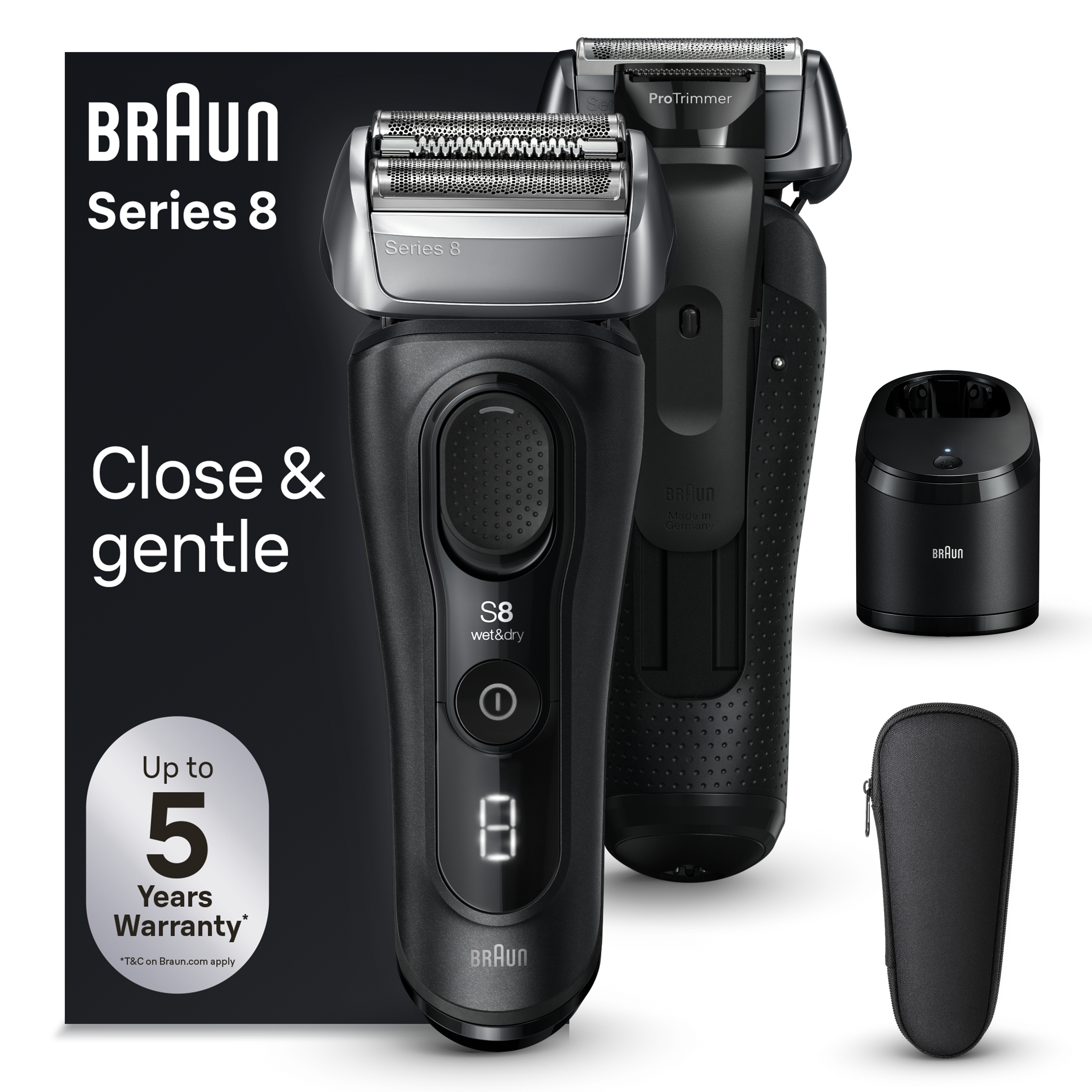 Maquina de Afeitar BRAUN Series 8 8560cc (Autonomía 60 min - Batería)