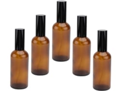 Juego De 5 Botellas Pulverizadoras Recargables De 100 Ml De Color Marrón, Fabricadas En Material Sintético.