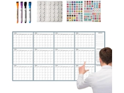 140 x 86 cm, Calendario grande para escribir y borrar, en blanco, para hombres, estudiantes y profesores.
